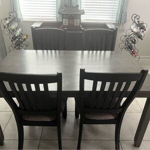 Sleek Black Dining Table Set